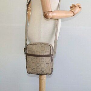 Salvatore Ferragamo Shoulder Bag Canvas Beige Auth